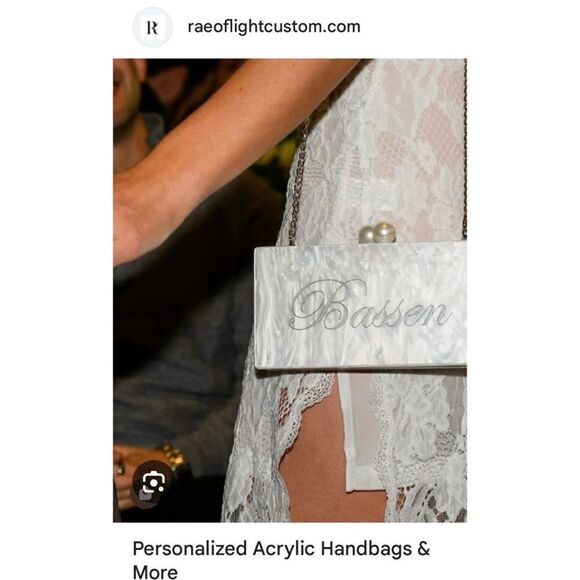 Rae of Light Mother Of Pearl Acrylic Wedding Custom Made BOWMAN Purse - Picture 8 of 13